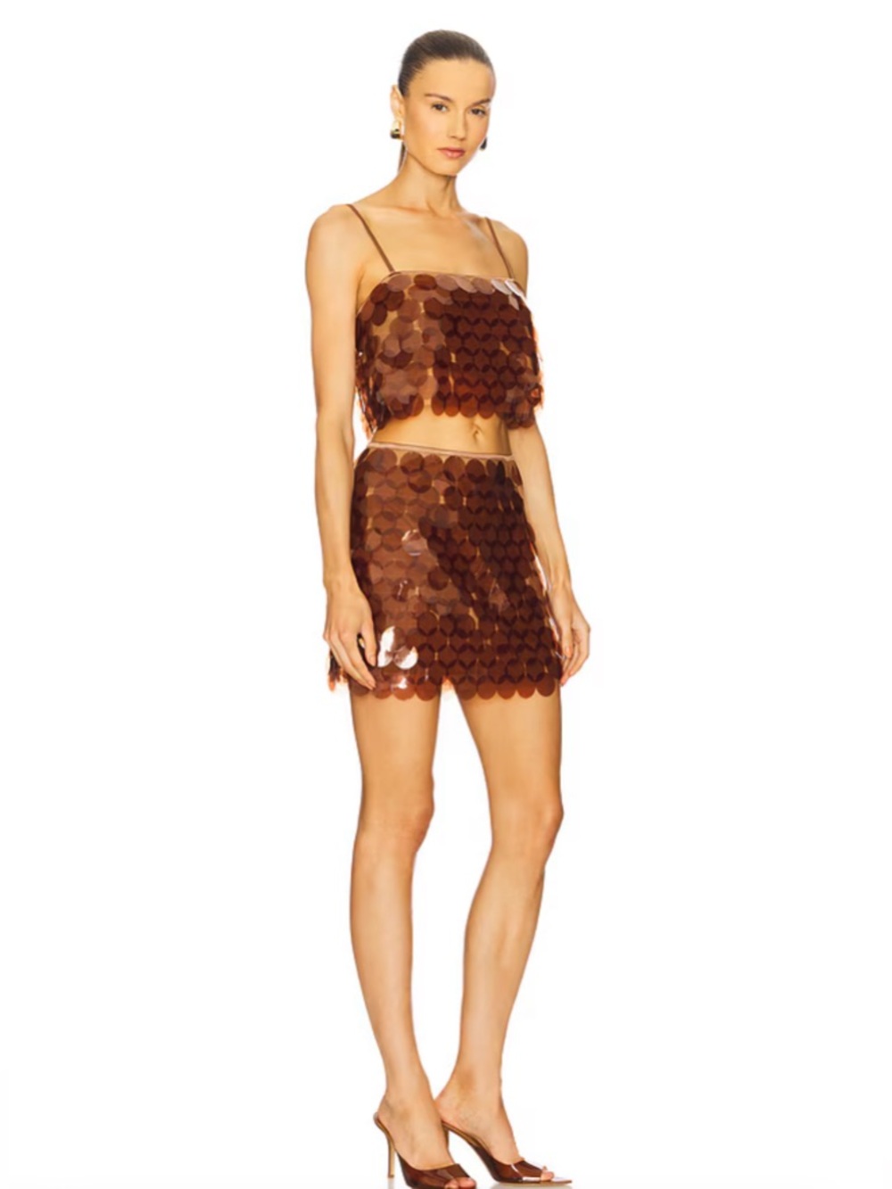 Saylor Griselda Skirt Set In Chocolate Brown - Size Small - Picture 2 of 6